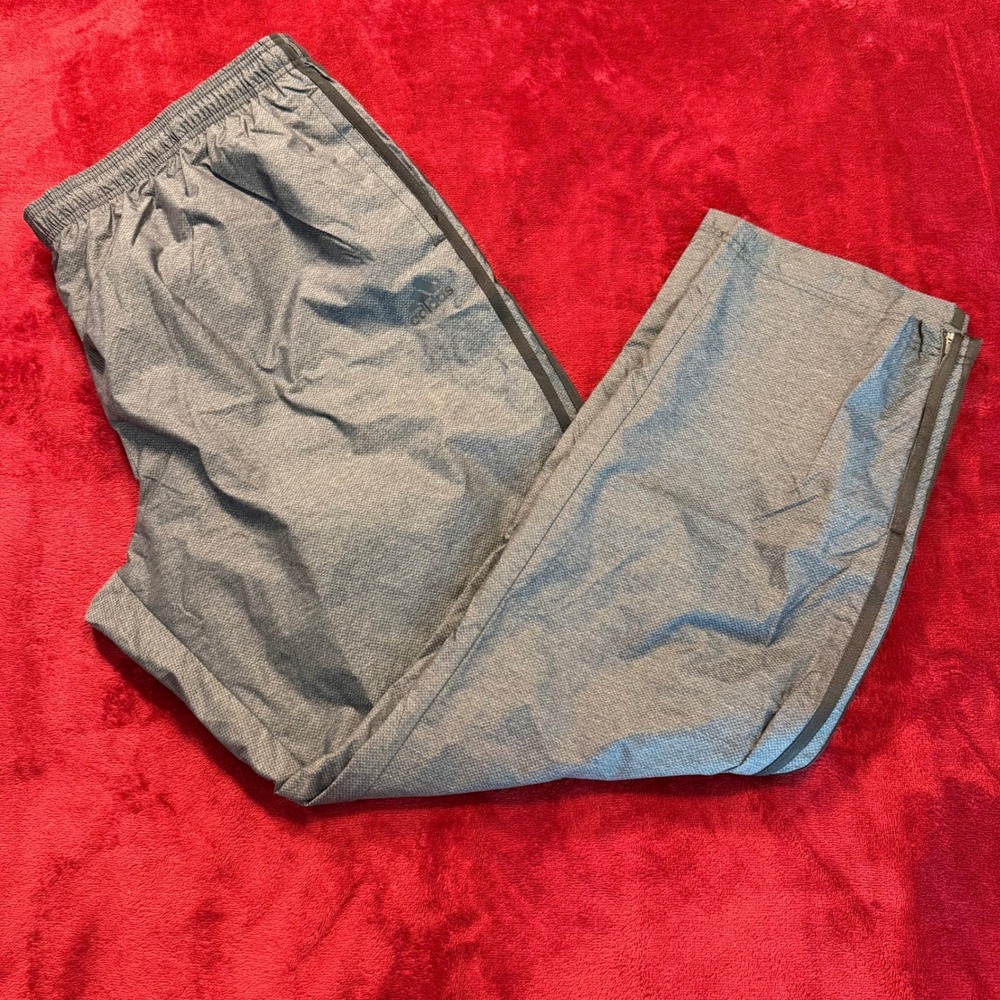 Adidas Essentials Wind Pants Mens 3XL Black Grey Textured Track Pants BR3205